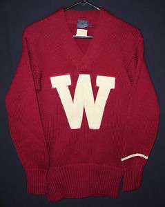   RARE VINTAGE 30S EARLY CABLE KNIT LETTERMAN SWEATER SWEATSHIRT SIZE M