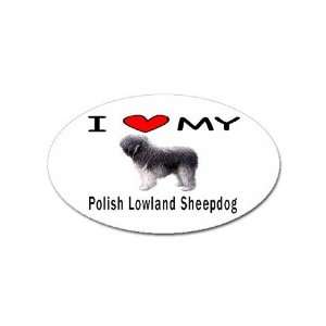  I Love My Polish Lowland Sheepdog Oval Sticker Everything 