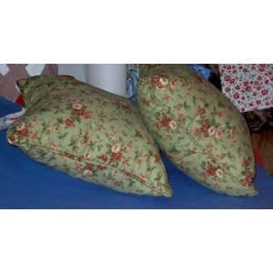  Waverly Sage Pillows Pair Floral Pattern Hollywood