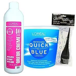  LOREAL Quick Blue Hair Color Kit: Health & Personal Care