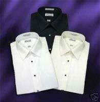 Black no pleat Laydown Tuxedo Shirt 15 15.5 34/35 NEW  