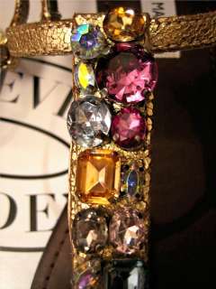 NIB $100 Steve Madden GEMS Crystals Rhinestones Gold Leather Sandals 