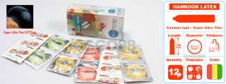 KOREA LATEX COLOR 0.015 Condoms Super Ultra Thin 12p  