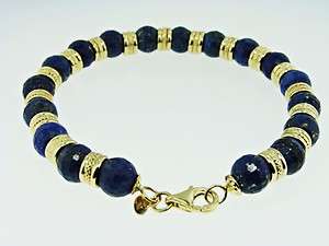 Lapis Lazuli 14K Yellow Gold Italy Milor Bracelet  