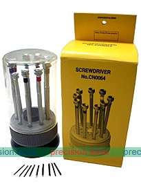 pcs. Stainless Steel Screwdrivers CN0064 With Base Deluxe Set SWISS 