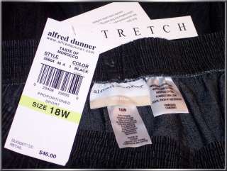 NWT ALFRED DUNNER ElacticBand Black Stretch Jeans 18W S  