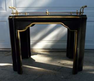   STYL TEA TABLE HOLLYWOOD REGENCY LACQUER & BRASS TRAY TOP  