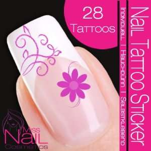 Nail Tattoo Sticker Ornament / Blossom   lilac Beauty
