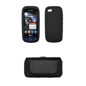   Leather Case Side Pouch for LG Sentio GS505 Cell Phones & Accessories