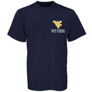   Mountaineers Navy Blue Left Chest Logo T shirt: Sports & Outdoors
