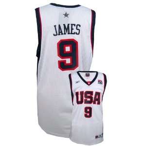   LeBron James White 2004 Olympic Swingman Basketball Jersey Sports
