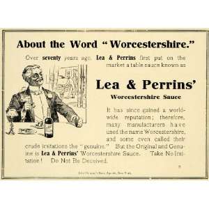 1905 Ad Lea Perrins Worcestershire Sauce Dinner Food   Original Print 