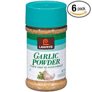 Lawrys Garlic Powder Coarse Ground with Parsley 2.9 Ounce Shakers 