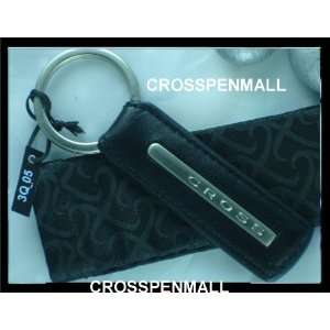    Cross Italian Black Leather Collection Key Fob: Office Products