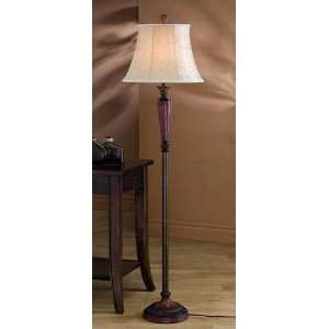  Floor Lamp with Carved Design in Mahogany Finish: Home 