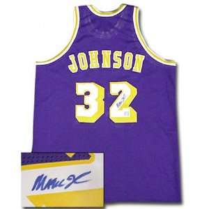  Magic Johnson Los Angeles Lakers Autographed Jersey 