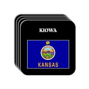  US State Flag   KIOWA, Kansas (KS) Set of 4 Mini Mousepad 