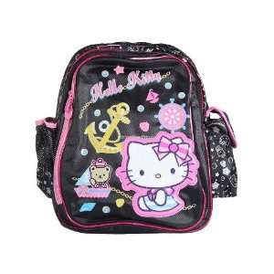    Hello Kitty Pattern School Backpack Pink Black 