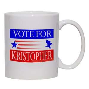 VOTE FOR KRISTOPHER Mug for Coffee / Hot Beverage (choice of sizes and 