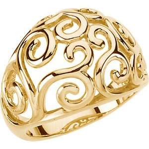  14K Yellow Gold Filigree Ring Jewelry