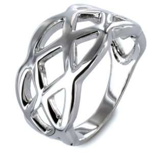  Silvertone Criss Cross Cut Out Ring West Coast Jewelry Jewelry
