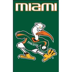 Miami Hurricanes 2 Sided XL Premium Banner Flag:  Sports 