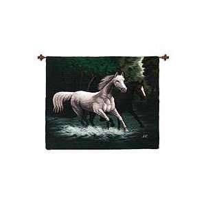    NOVICA Wool tapestry, Majestic Wild Horses
