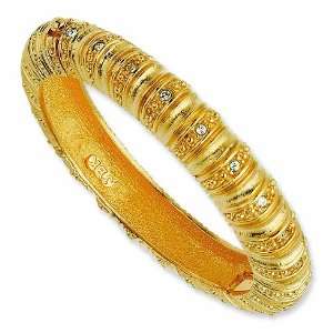 8in Gold plated Swarovski Crystal Byzantine Bangle/Gold Plated Mixed 