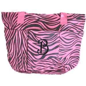  Personalized Pink and Black Zebra Tote 