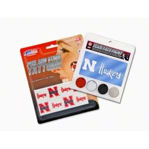   : Nebraska Cornhuskers Face Paint and Tattoo Pack: Sports & Outdoors