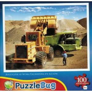   : Puzzlebug Bulldozer at Work 100 Piece Jigsaw Puzzle: Toys & Games