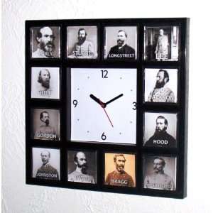  Civil War Confederate Generals Clock with 12 pictures 