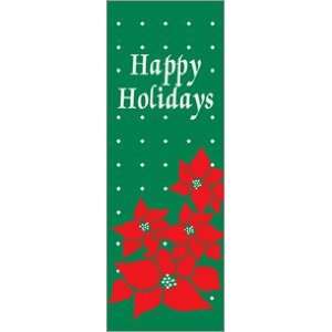  30 x 94 96 in. Holiday Banner Happy Holidays Poinsettia 