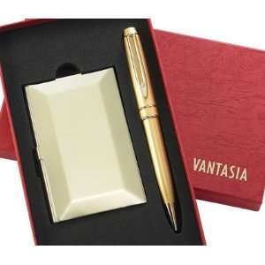   Business Card Case & Pen Gift Set   Unique Birthday Gift Idea: Office