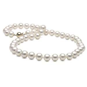 White Elite Collection Pearl Necklace 8.0 9.0mm   16 Inches   Choker 