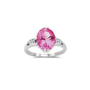  Pure Pink Topaz Ring   0.07 Ct Diamond & Pink Topaz Ring 7 