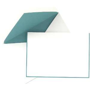  Crane & Co. Teal Blue Bordered Pearl White Notes (CN1863 