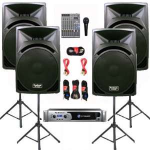    Speakers, Mixer, Mic, Stands and Cables DJ Set New CROWNPP1510SET10