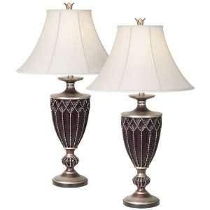    Set of Two Royal Deuce Aged Pewter Table Lamp: Home Improvement