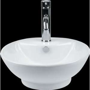  Small Round White Vitreous China Over Counter Vessel Sink 
