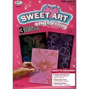  Sweet Art Engraving Art 3 Design Scratch Art Set # 102 