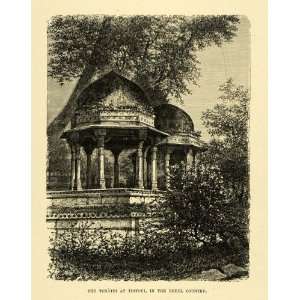  Architecture Chhatri Pavilion India   Original Wood Engraving Home
