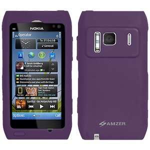 New Premium Silicone Skin Jelly Case Purple For Nokia N8 Fashionable 
