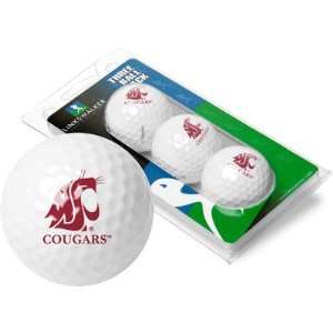  Washington State Cougars 3 Golf Ball Sleeves: Sports 