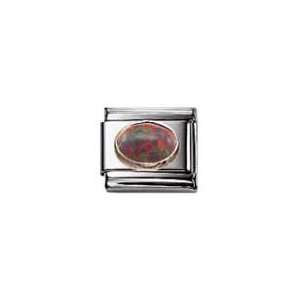 NOMINATION Italian Charm in stainless steel and 18k gold Oval Cabochon 