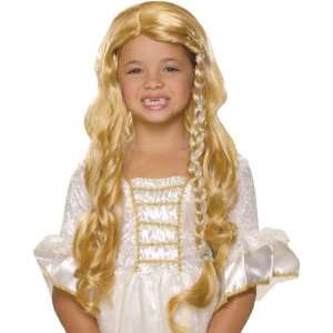    Child Princess Long Curl Blonde Wig w/1 Braid