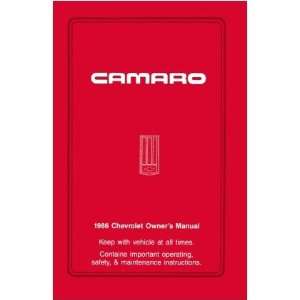  1986 CHEVROLET CAMARO Owners Manual User Guide Automotive