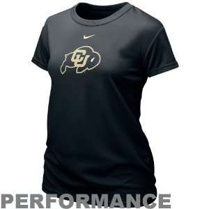   Colorado Buffaloes Ladies Black Dri FIT Team Logo Performance T shirt