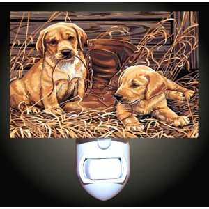    Puppies in the Hay Decorative Night Light