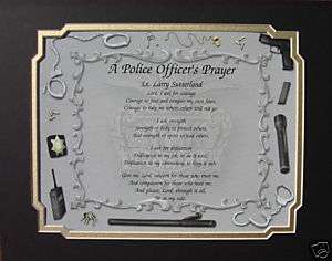 POLICE OFFICERS PRAYER PERSONALIZED POEM GIFT FOR COP  